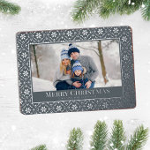 Carte De Vœux En Aluminium Joyeux Noël Snowflake Elegant Silver 1 Photo