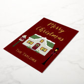Carte De Vœux En Aluminium Joyeux Noël Snowy Home (Rotation)