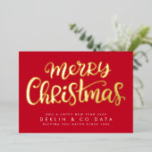 Carte De Vœux En Aluminium Joyeux Noël sur Red Premium | Gold Business (Debout devant)