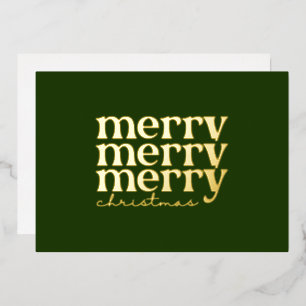 Carte De Vœux En Aluminium Joyeux Noël Texte de voeux sur vert