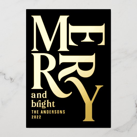 Carte De Vœux En Aluminium Joyeux Noël traditionnel moderne Ho (Recto)