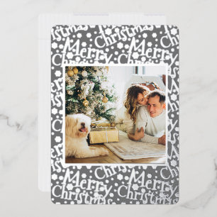 Carte De Vœux En Aluminium Joyeux Noël Typographie