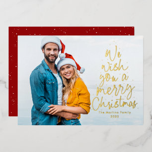 Carte De Vœux En Aluminium Joyeux Noël une photo amusant type unique