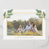 Carte De Vœux En Aluminium Joyeux Noël Une photo Pine Twig (Recto)