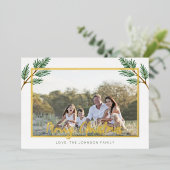 Carte De Vœux En Aluminium Joyeux Noël Une photo Pine Twig (Debout devant)