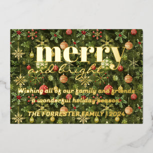Carte De Vœux En Aluminium Joyeux Noël vert