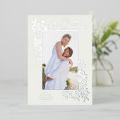 Carte De Vœux En Aluminium Joyeux Noël vert argent (Debout devant)