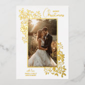 Carte De Vœux En Aluminium Joyeux Noël vert or (Recto)