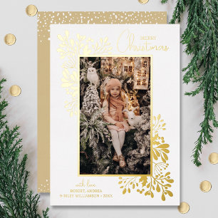 Carte De Vœux En Aluminium Joyeux Noël vert or