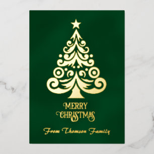 Carte De Vœux En Aluminium Joyeux Noël Vert or huile Noël