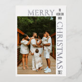 Carte De Vœux En Aluminium Joyeux Noël violet moderne (Recto)