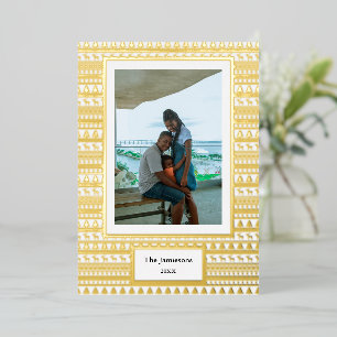 Carte De Vœux En Aluminium Joyeux Noël! Votre photo et nom de famille et votr