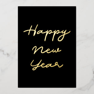 Carte De Vœux En Aluminium Joyeux Nouvel An Minimaliste