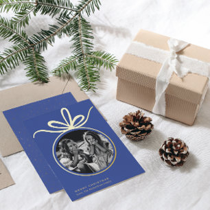 Carte De Vœux En Aluminium Joyeux ornement de Noël photo