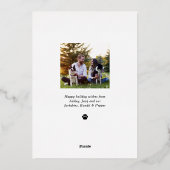 Carte De Vœux En Aluminium Joyeux Pawlidays moderne Gold Green Chien Chien Ch (Verso)