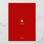 Carte De Vœux En Aluminium Joyeux Pawlidays Photo de Chat Animal Rouge Noël R (Verso)