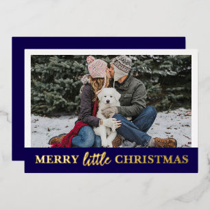Carte De Vœux En Aluminium Joyeux petit Noël Photo et texte personnalisés