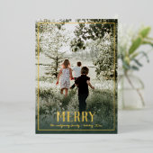 Carte De Vœux En Aluminium Joyeux photo doré (Debout devant)