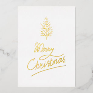 Carte De Vœux En Aluminium Joyeux sapin de Noël Ajouter votre photo