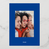 Carte De Vœux En Aluminium Joyeux script photo Noël (Verso)