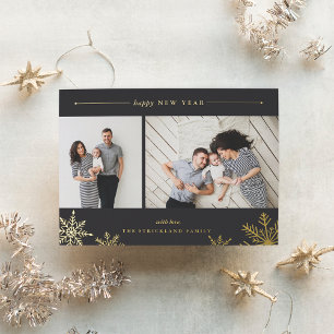 Carte De Vœux En Aluminium Joyeux Snowflake Nouvel An Photo
