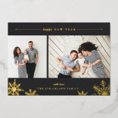 Carte De Vœux En Aluminium Joyeux Snowflake Nouvel An Photo (Recto)