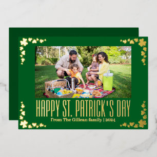 Carte De Vœux En Aluminium Joyeux St. patrick jour photo de famille Shamrock
