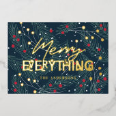 Carte De Vœux En Aluminium Joyeux tout Noël Foil (Recto)