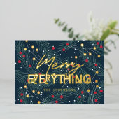 Carte De Vœux En Aluminium Joyeux tout Noël Foil (Debout devant)