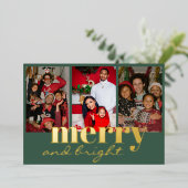 Carte De Vœux En Aluminium Joyeux vert photo 3 brillant (Debout devant)