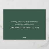 Carte De Vœux En Aluminium Joyeux vert photo 3 brillant (Verso)