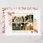 Carte De Vœux En Aluminium Joyeux voeux de Noël 4 Photo Botanique Floral<br><div class="desc">Merriest Christmas Wives 4 Photo Botanical Floral Foil Holiday Card Foil Christmas Card présente votre photo préférée sur le devant avec le texte "Merriest Christmas Wives" dans la typographie de script de calligraphie orange moderne sur un arrière - plan blanc et personnalisée avec votre nom de famille ci-dessous. Au verso...</div>