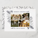 Carte De Vœux En Aluminium Joyeux voeux de Noël 4 Photo Botanique Floral<br><div class="desc">Merriest Christmas Wives 4 Photo Botanical Floral Foil Holiday Card Christmas Card affiche votre photo préférée sur le devant avec le texte "Merriest Christmas Wives" dans la typographie de script de calligraphie argentée moderne sur un arrière - plan blanc et personnalisée avec votre nom de famille ci-dessous. Au verso se...</div>