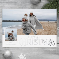 Joyeux voeux de Noël avec Insertion photo Argent