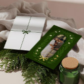 Carte De Vœux En Aluminium Joyful Elegant Winter Pine Tree Wreath Photo Frame