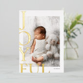 Carte De Vœux En Aluminium Joyful moderne 2 photos Noël (Debout devant)