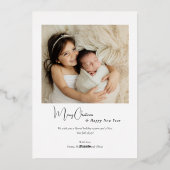 Carte De Vœux En Aluminium Joyful moderne 2 photos Noël (Verso)