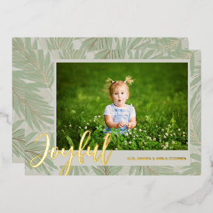 Carte De Vœux En Aluminium JOYFUL Script Photo Gold