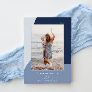 Carte De Vœux En Aluminium Joyful Shades Vertical Photo Hanoukka Silver