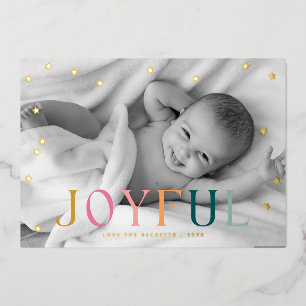 Carte De Vœux En Aluminium Joyful Tiny Stars Photo de Noël