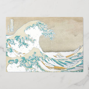 Carte De Vœux En Aluminium Katsushika Hokusai - La Grande vague au large de K