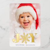 Carte De Vœux En Aluminium La joie festive | Photo verticale (Recto)