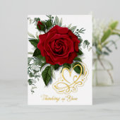 Carte De Vœux En Aluminium La Saint Valentin de la Rose rouge (Debout devant)