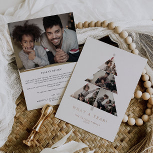 Carte De Vœux En Aluminium La Typographie Minimale Foil What A Year Christmas