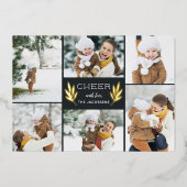 Carte De Vœux En Aluminium La verdure dorée | Collage de photos (Recto)