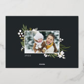 Carte De Vœux En Aluminium La verdure dorée | Collage de photos (Verso)