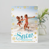 Carte De Vœux En Aluminium Laisser Neige Quelque Part Autre Plage Photo Vérit (Debout devant)