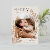 Carte De Vœux En Aluminium Laurel d'hiver | Joyeuse photo de Noël (Debout devant)