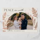 Carte De Vœux En Aluminium Laurel d'hiver | Paix sur Terre (Recto)