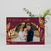 Carte De Vœux En Aluminium Laurel d'hiver | Paix sur Terre (Debout devant)